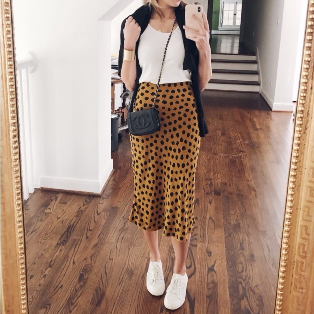 Madewell Printed Bias Cut Midi Skirt